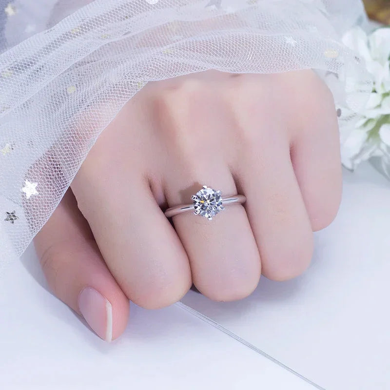 Moissanite Ring Syntheitc Silver Jewelry - Empire P.E