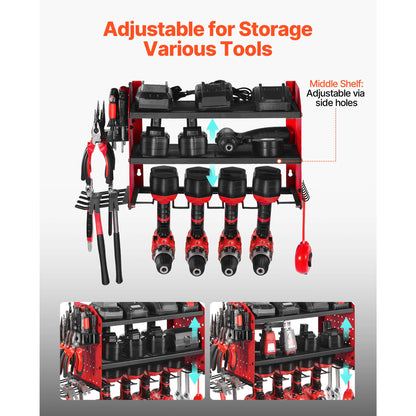 3-Layer Power Tool Wall Mount Holder