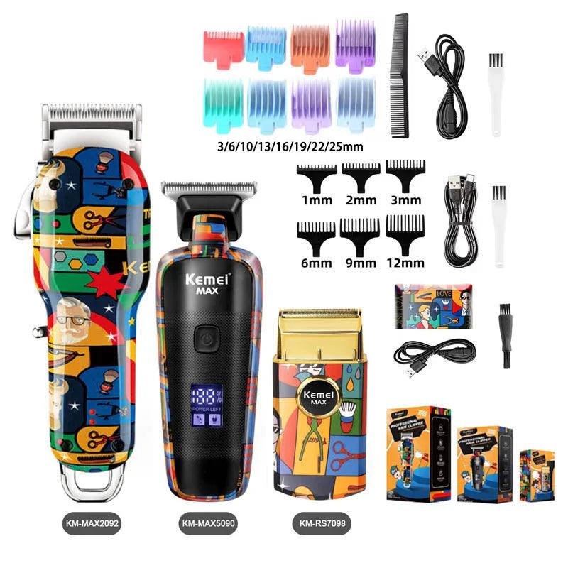 Kemei Rechargeable Graffiti Pattern Electric Hair Clipper Professional - Empire P.E