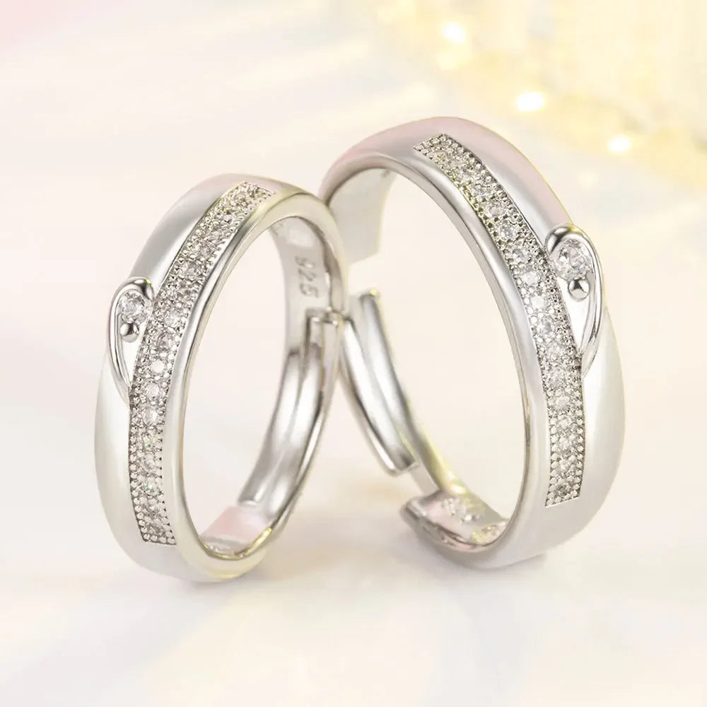 NEW 925 Sterling Silver Moissanite Diamond Couple Rings - Empire P.E