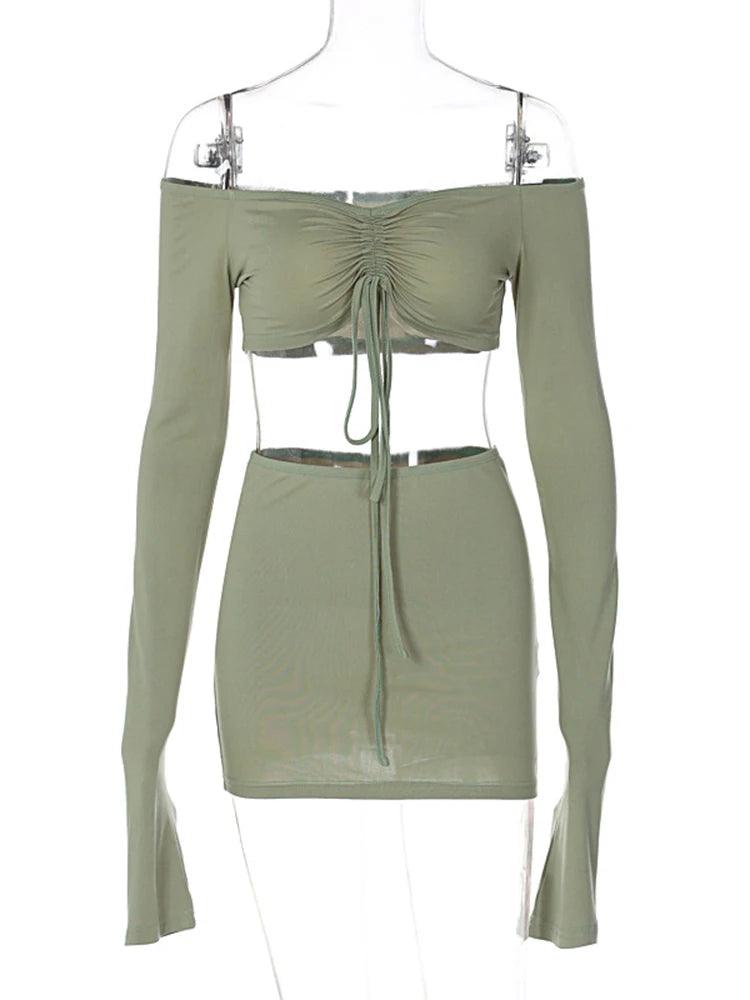 Women Matching 2 Piece Set Long Sleeve Drawstring - Empire P.E