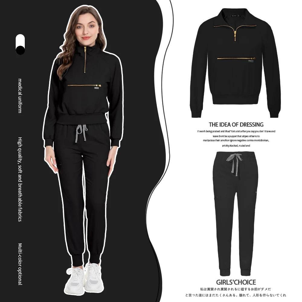 Long Sleeved Spa Uniforms High Quality Beauty and Health Workwear Scrubs Suits Tops+pants Scrubs Shirt with Pockets Work Clothes - Empire P.E