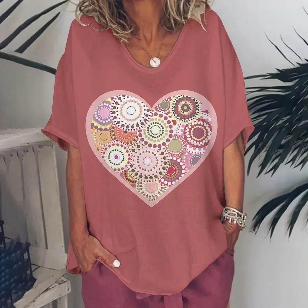 New Women'S T-Shirt Summer Short Sleeve V-Neck Top Loose Casual Female Clothing Streetwear Hip Hop Tee Harajuku T Shirt Pullover - Empire P.E