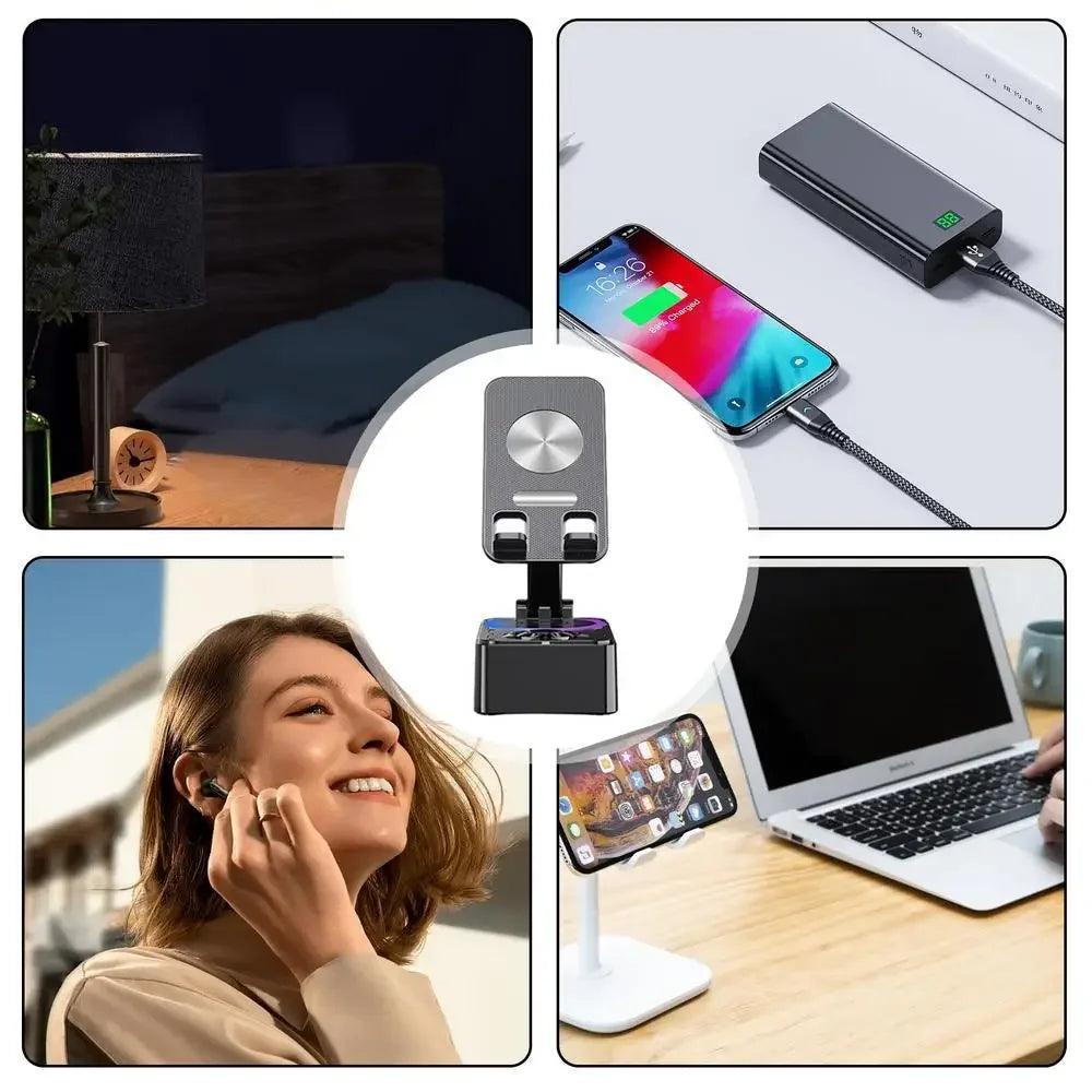 New Cell Phone Holder Stand With Bluetooth Speaker Adjustable Desktop Live Lazy Tablet Bracket Support Portable Wireless Speaker - Empire P.E