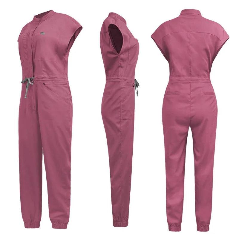 New Jumpsuits Medical Scrubs Uniform Short Sleeve