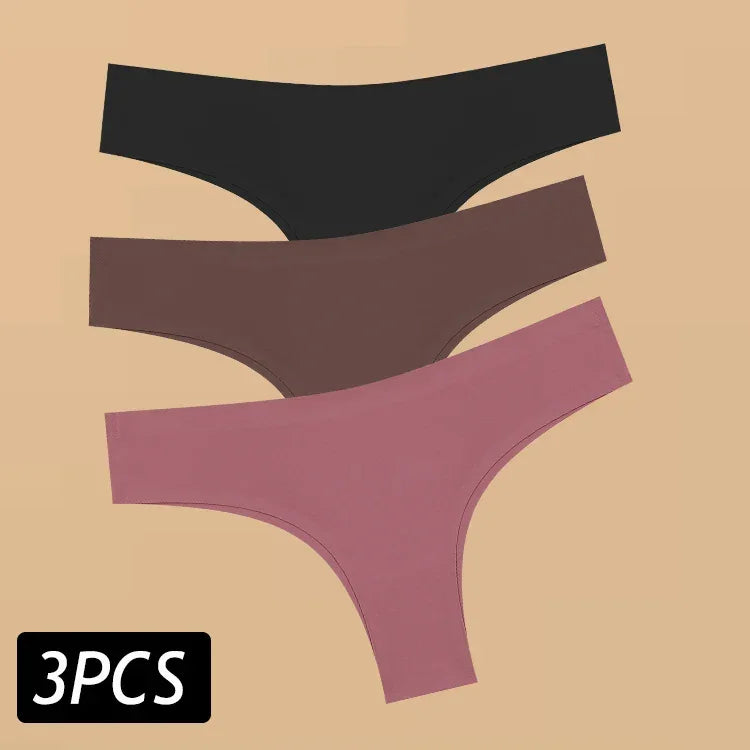 3PCS Women's Ultra-thin Seamless Panties Sexy Low Waist G-string - Empire P.E