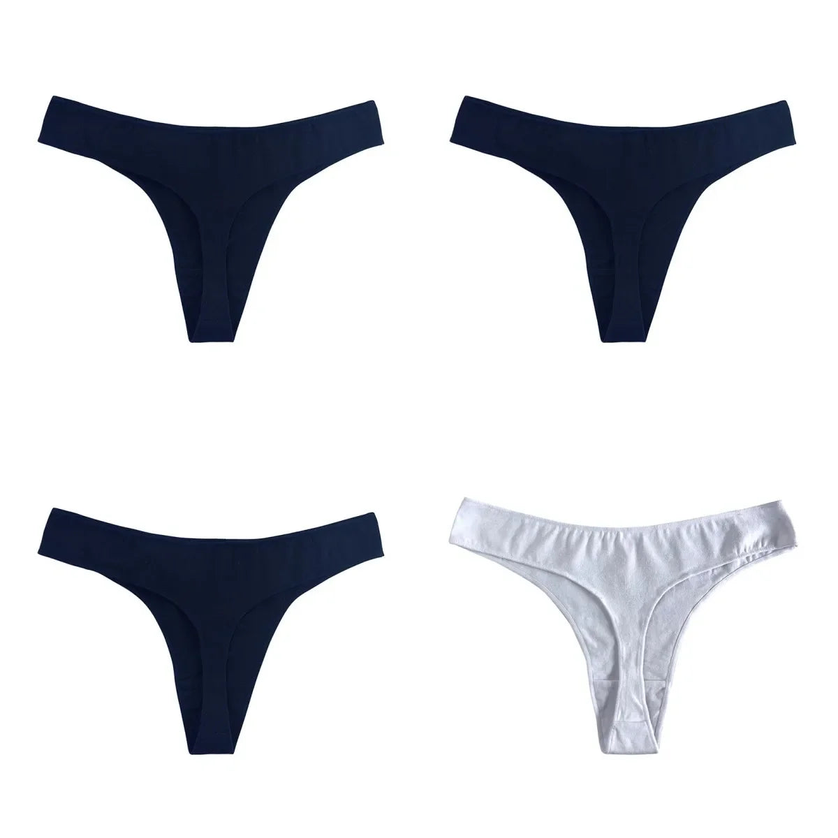 4Pcs/Set Cotton Panties Women Thongs Low Rise G-String - Empire P.E