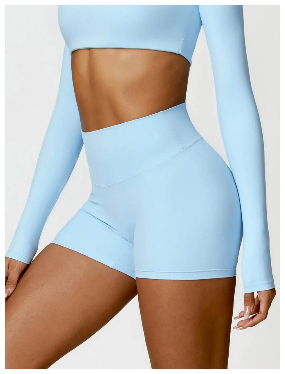 New Women Yoga Shorts High Waist Beautiful Buttocks Gym Sexy Feel V-shaped Shorts Sports Fitness Tights Push up Run Leggings - Empire P.E