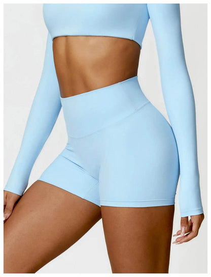New Women Yoga Shorts High Waist Beautiful Buttocks Gym Sexy Feel V-shaped Shorts Sports Fitness Tights Push up Run Leggings - Empire P.E