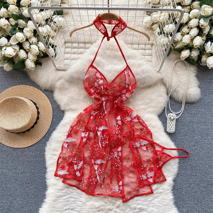 Hollow Out Cosplay Lingerie Lace Backless Jumpsuit - Empire P.E