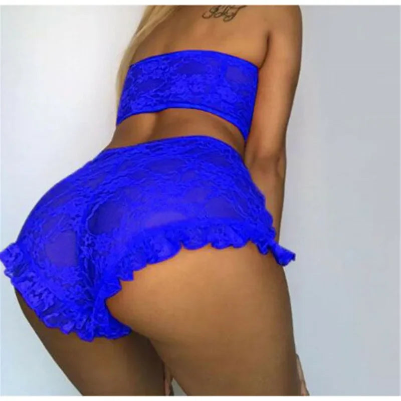 Women's Lace Lingerie Exotic Babydoll Teddies Set - Empire P.E