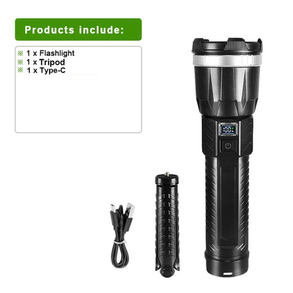 Super Powerful Flashlight Built-in 3*18650 High Power Torch