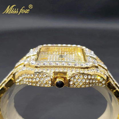 Diamond Men's Quartz Watch With Auto Date Waterproof Wristwatches - Empire P.E