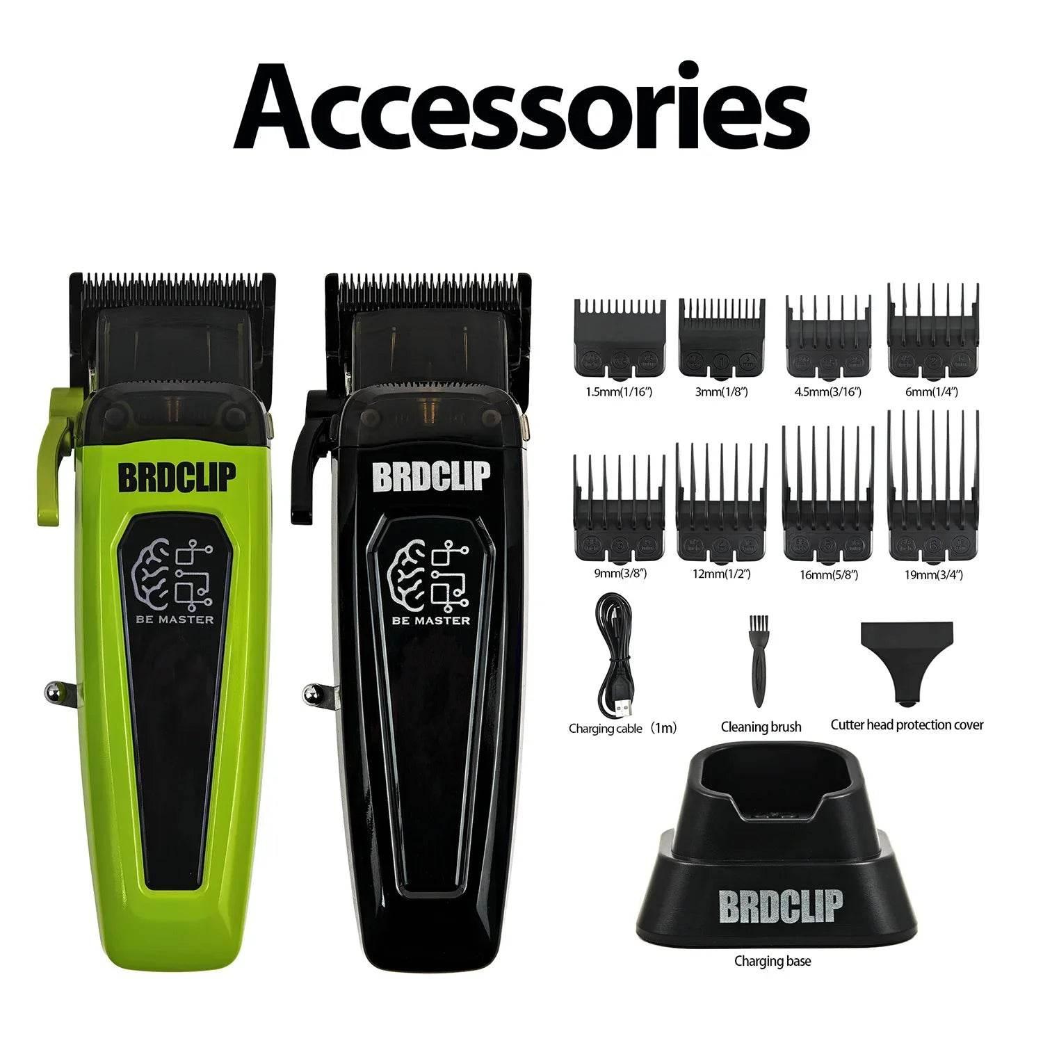 New Professional BRDCLIP BRD106 078 Hair Clipper 7500RPM 7200RPM Hair Salon Trimmer DLC Blade with Charging Base Barber for Men - Empire P.E
