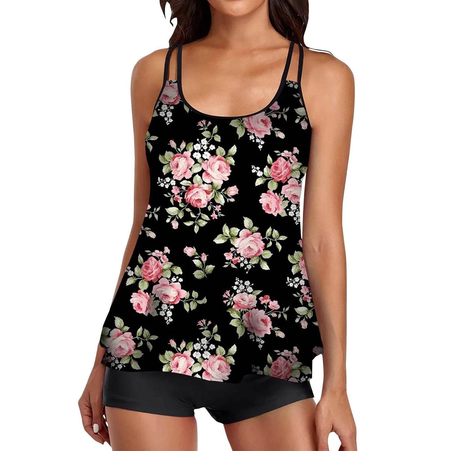 2024 Personality Popular Women's Swimsuit Sexy Printed Vest Shorts Swimsuit Two-Piece Set Soft And Comfortable Swimwear - Empire P.E