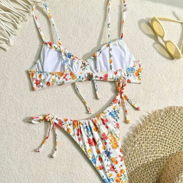 2025 Women's Floral Printed Bikinis Set