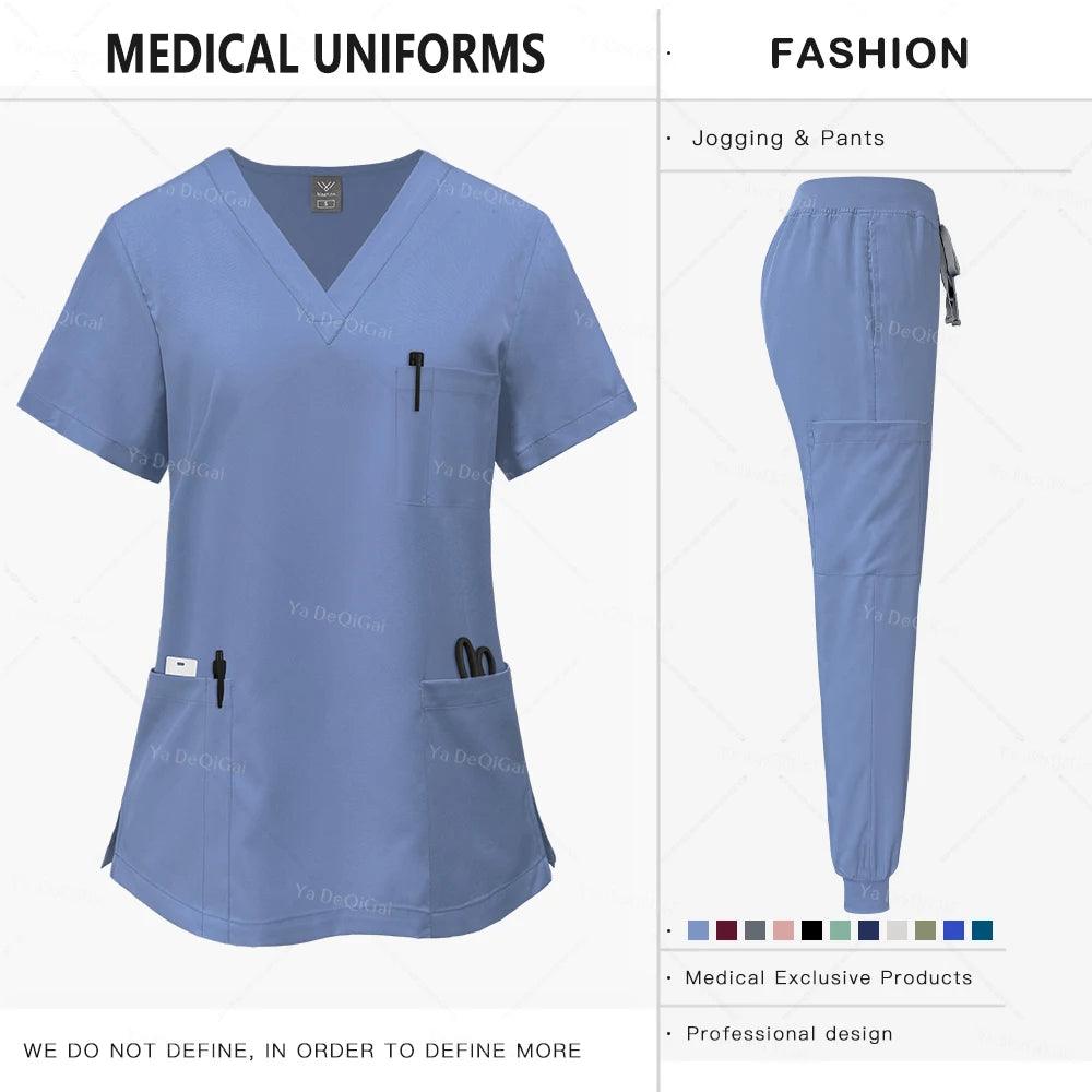 Pink Clinical Uniform Woman Pharmacy Workwear Nurse Uniform Hospital Doctor Oral Dental Surgery Uniforms Medical Scrubs Sets New - Empire P.E