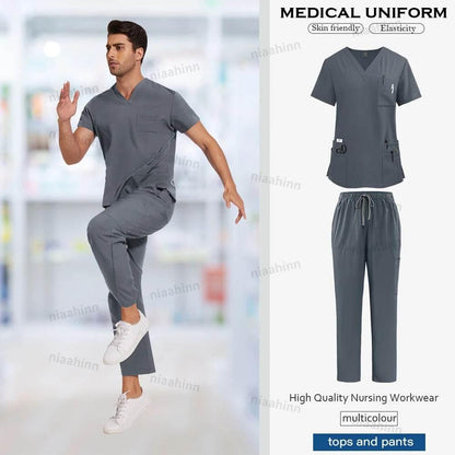 Scrubs Set Anti-Wrinkle Medical Surgical Scrub Uniform Men Women - Empire P.E