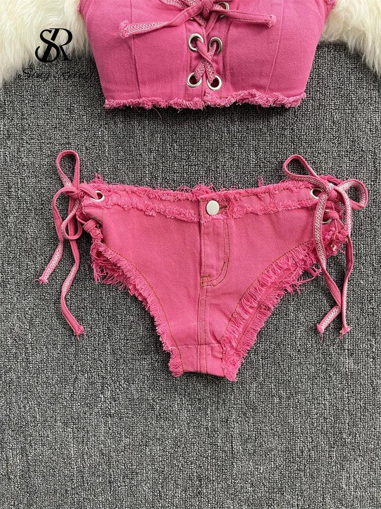 Women Bikini Denim Suits - Empire P.E