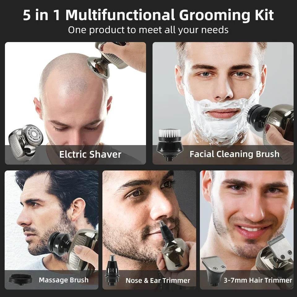 Shaver for Men Electric Shaver Bald Head Shaver 5 in 1 Hair Clipper for Bald Man Beard Trimmer Shaving Machine Bald Head Razor - Empire P.E