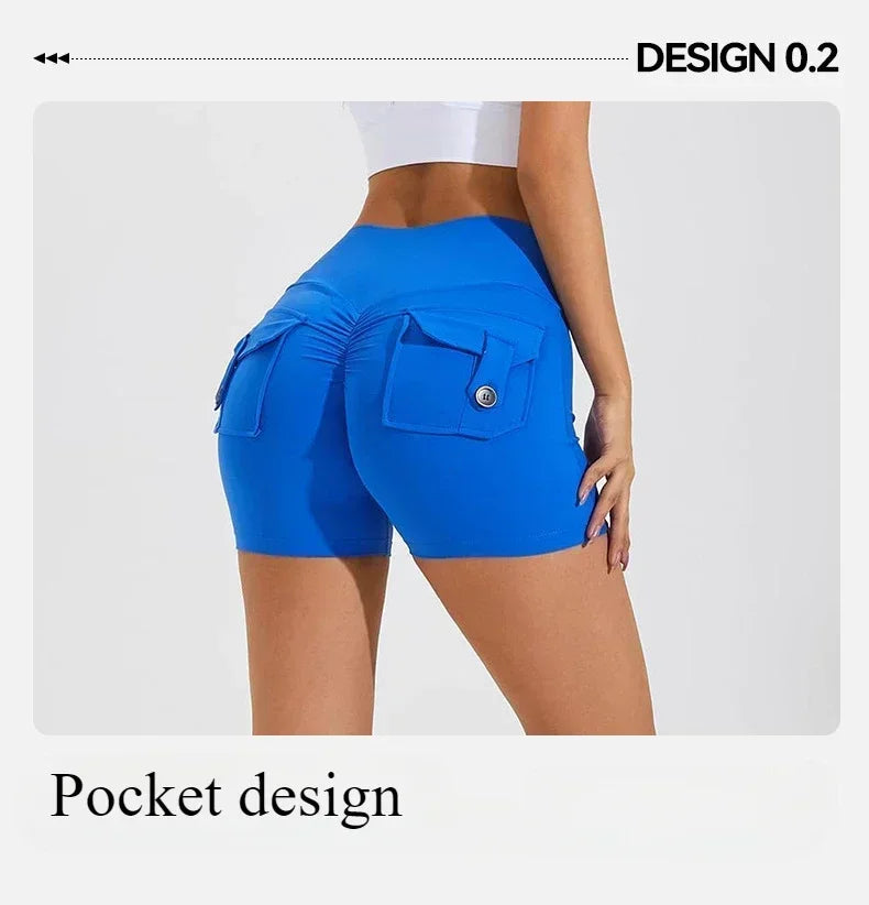 Fitness Yoga Leggings for Women Pocket Scrunched Gym Leggings High Waist Butt Liftting Tights Sexy Booty Shorts Bell-bottoms - Empire P.E