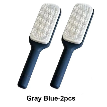 Self-Cleaning Hairbrush Retractable Bristle