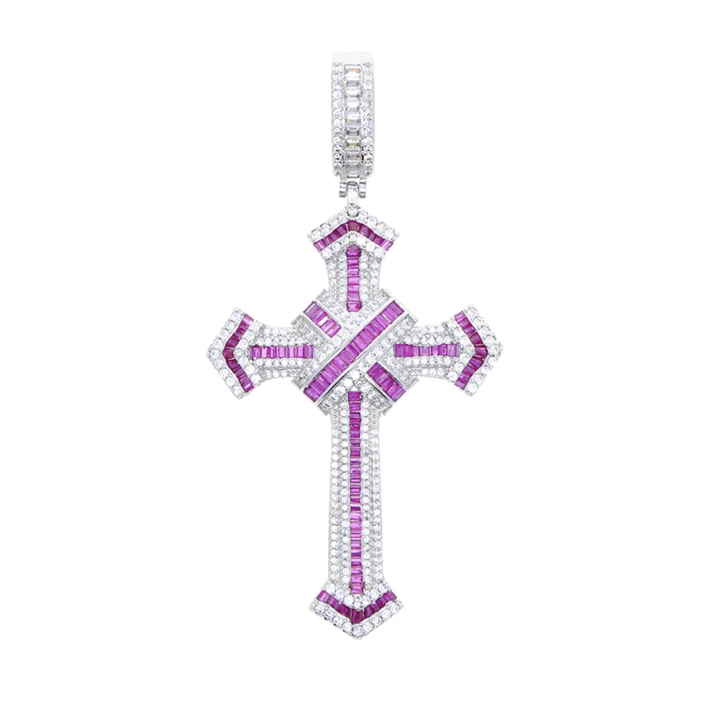 New Iced Out Cross Pendant Necklace