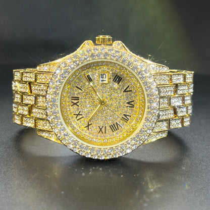 Men's Luxury Gold Hip Hop Diamond Quartz Watches