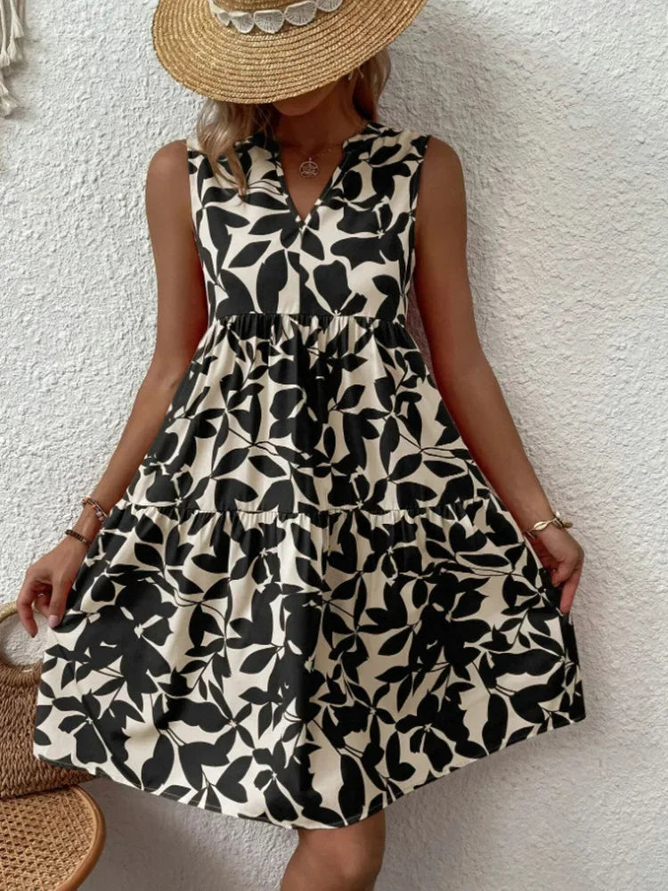 Women Boho Print Mini Dress Summer Elegant - Empire P.E