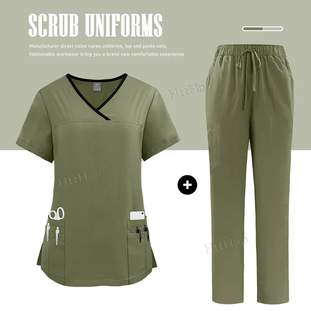 Nurse Uniform Healthcare Scrubs Set
