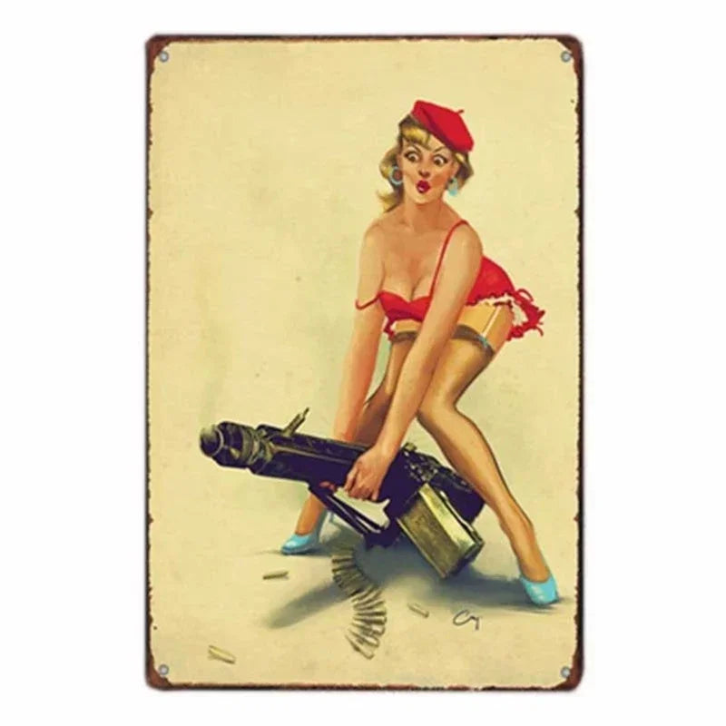 Europe Beauties Poster Metal Iron Sign Art