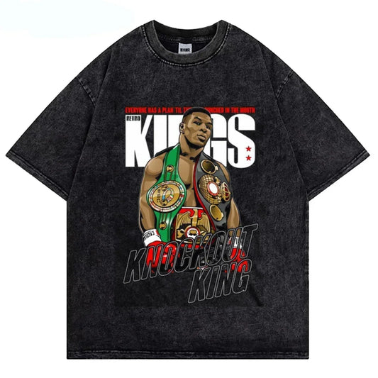 Mike Tyson Washed T Shirt Vintage Boxing Champion T-shirts - Empire P.E