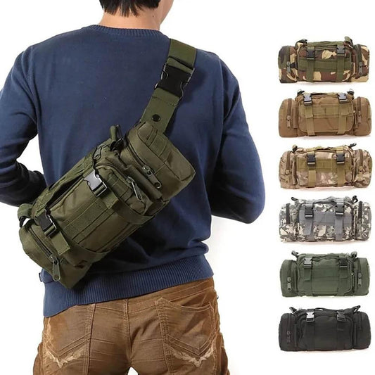 Outdoor Hiking Waist Bag 600D Waterproof Oxford Climbing 3P Chest Shoulder Bags Tactical Fishing Camping Pouch Pack - Empire P.E