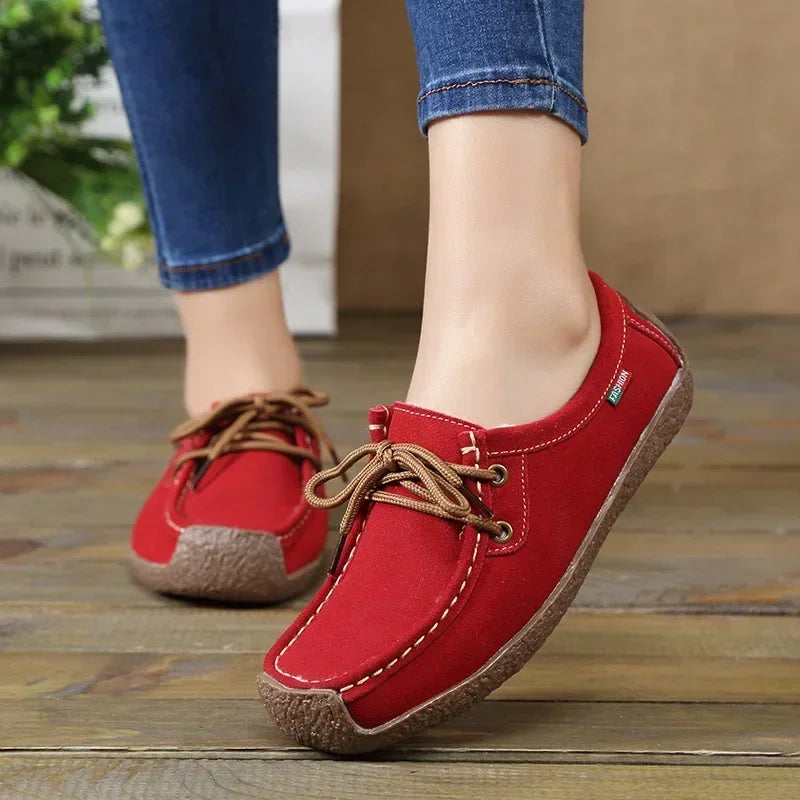 New Arrival Women Casual Shoes 2025 Suede Leather Flats - Empire P.E