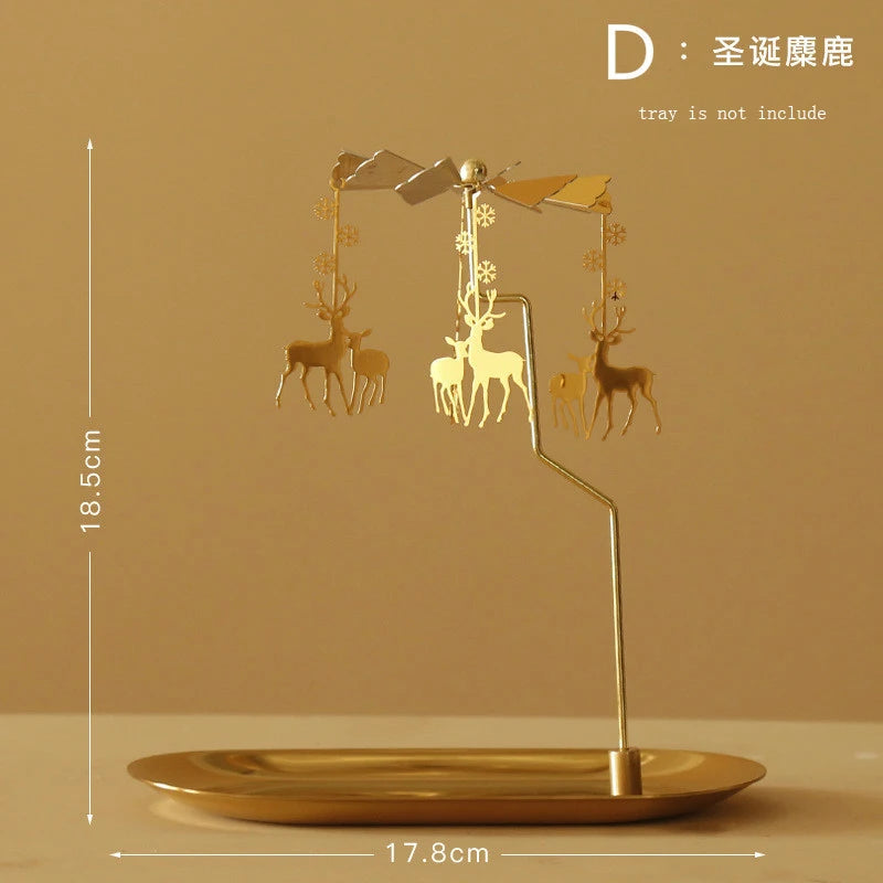 Tray Rotating Candlestick Scented Candle Romantic Walk Horse Lamp