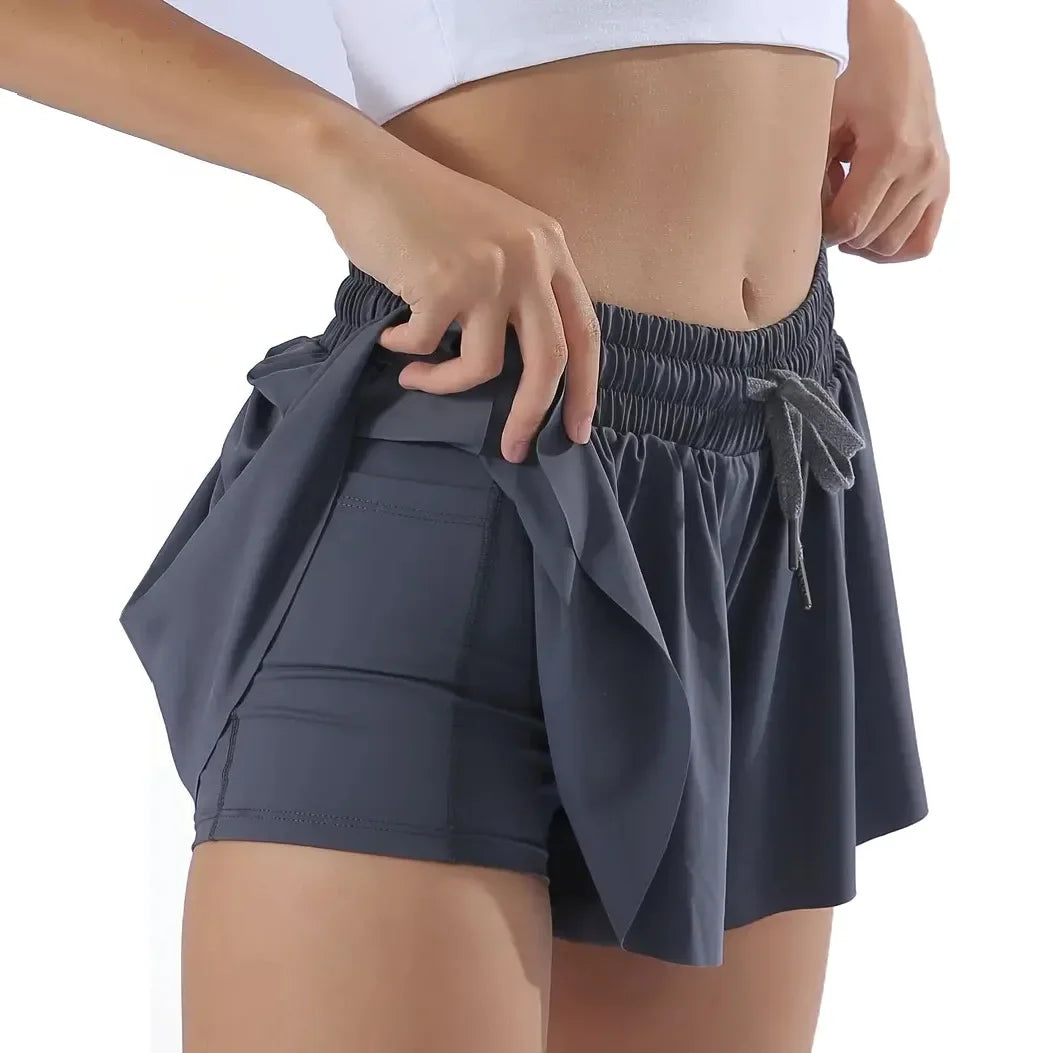 2in1 Jogger Flowy Athletic Shorts for Women - Empire P.E