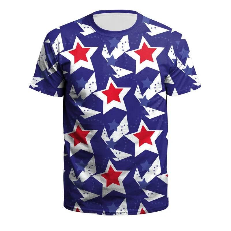 American Flag Graphic T-shirt For Men 3d Printed USA Statue of Liberty T Shirt Summer Spring Short Sleeves Round Neck Tee Shirts - Empire P.E