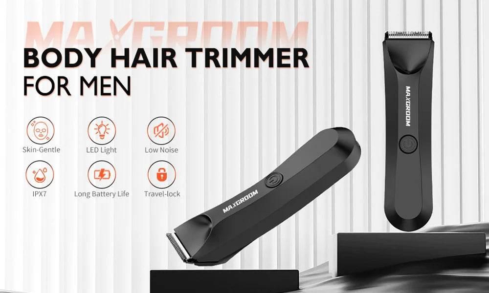 MAXGROOM Body Hair Trimmer Shaver for Men Ball Trimmer for Groin Pubic Replaceable Ceramic Blade Electric IXP7Waterproof Clipper - Empire P.E