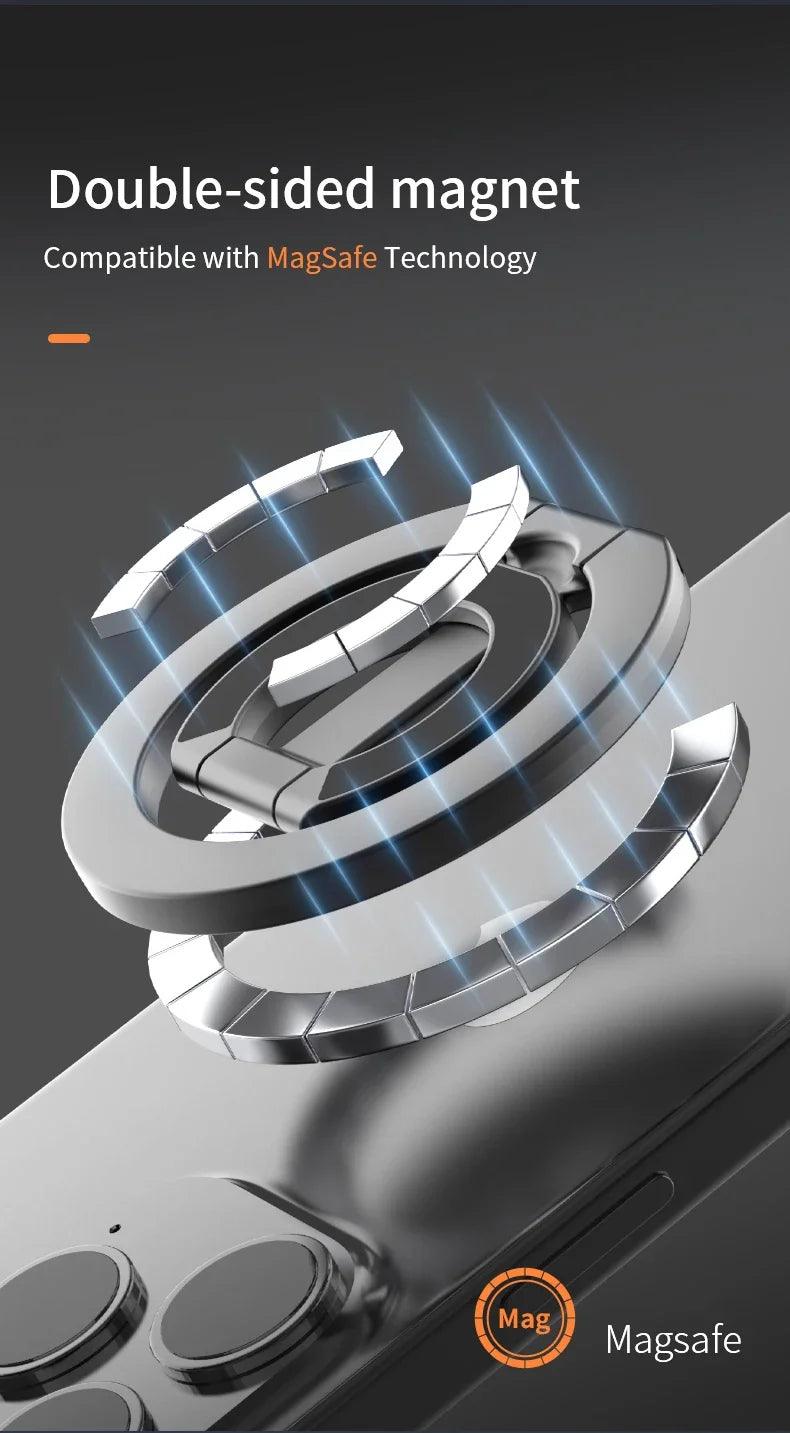 For MagSafe Double Sided Magnetic Phone Ring Holder Portable Folding Cellphones Stand Phone Accessories Support Bracket Grip Tok - Empire P.E