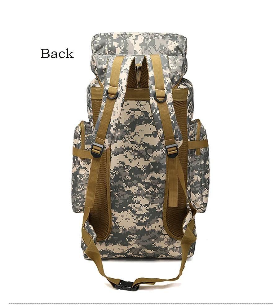 80L Waterproof Molle Camo Tactical Backpack Military Army Hiking Camping Backpack Travel Rucksack Outdoor Sports Climbing Bag - Empire P.E