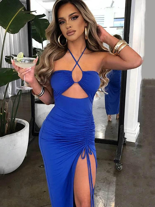Sleeveless Sexy Female Midi Backless Dresses Slim Night Club Party Women's Dress Bodycon Vestidos Elegantes Para Mujer - Empire P.E