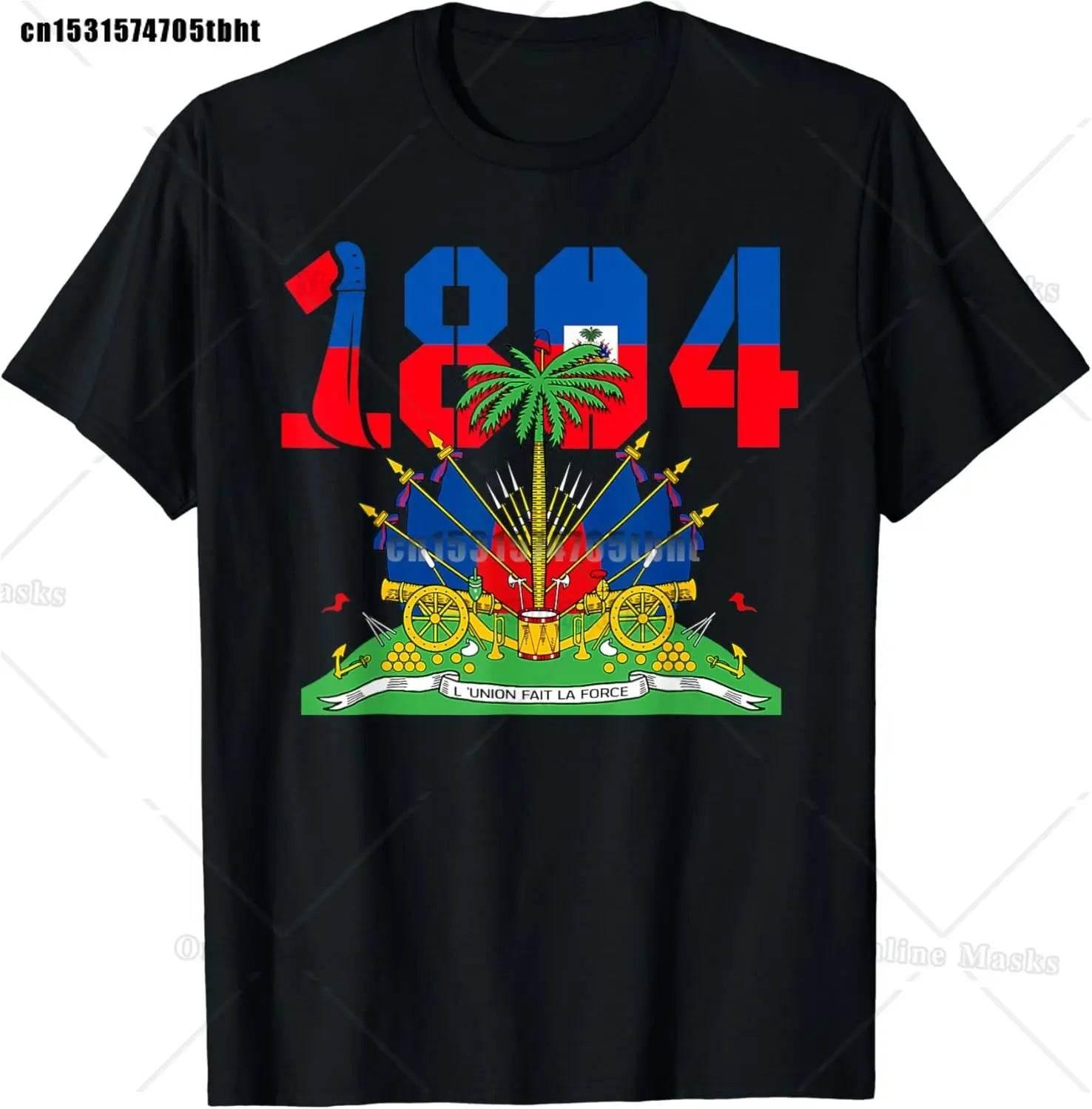 Haitian Coat of Arms Haiti Emblem Symbol Vintage T Shirts Cotton Streetwear Short Sleeve Birthday Gifts Summer Mens Clothing - Empire P.E