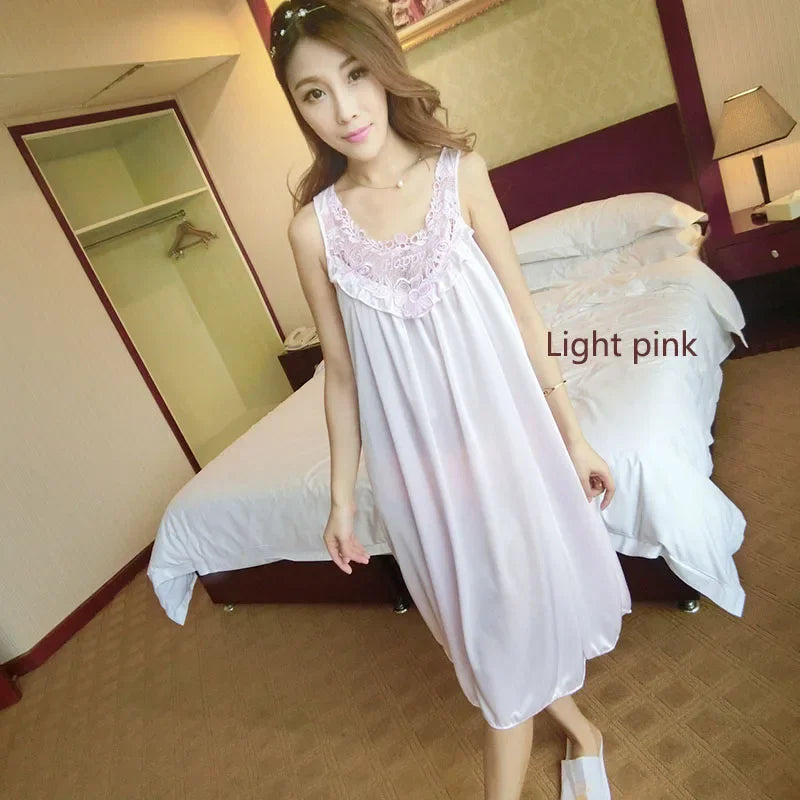 Ice Silk Satin Nightgowns - Empire P.E