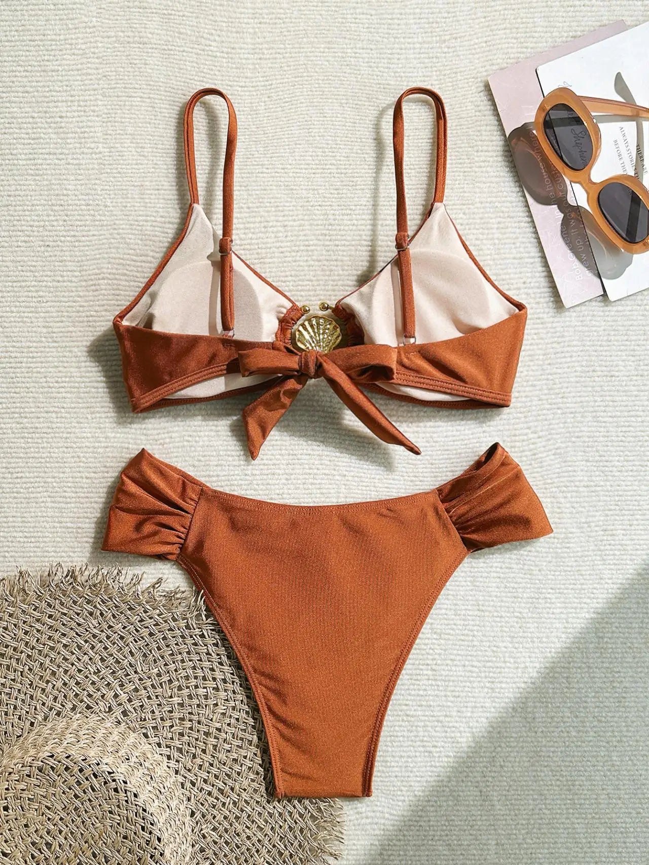 Sexy Pleate High Waist Bikini Set 2025