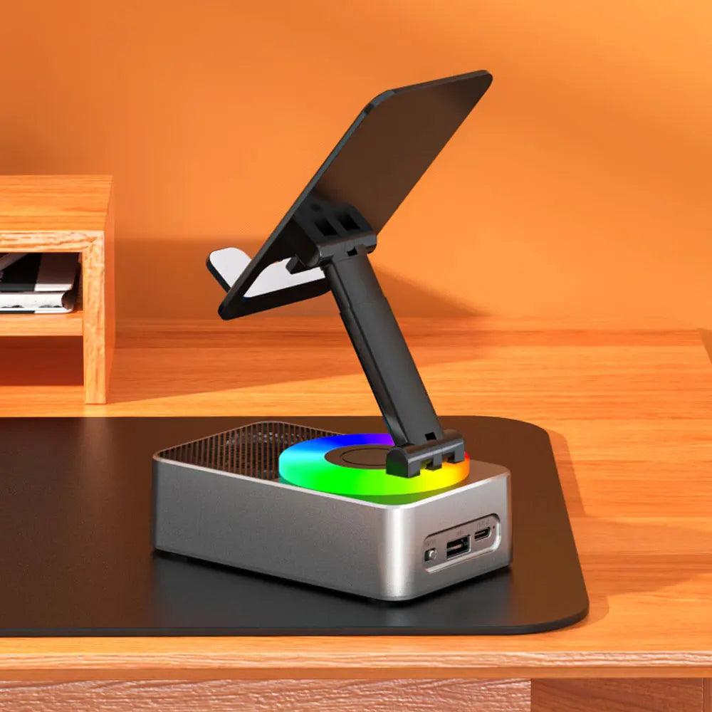 New Cell Phone Holder Stand With Bluetooth Speaker Adjustable Desktop Live Lazy Tablet Bracket Support Portable Wireless Speake - Empire P.E