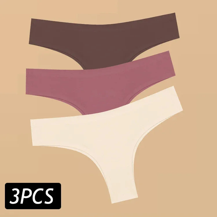 3PCS Women's Ultra-thin Seamless Panties Sexy Low Waist G-string - Empire P.E