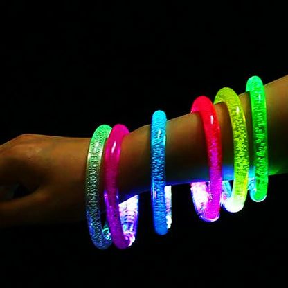 12/30Pcs Kids Adult Party Supplies LED Light Up Bracelet Toys Birthday Wedding Guest Gifts Halloween Christmas Bar Party Favors