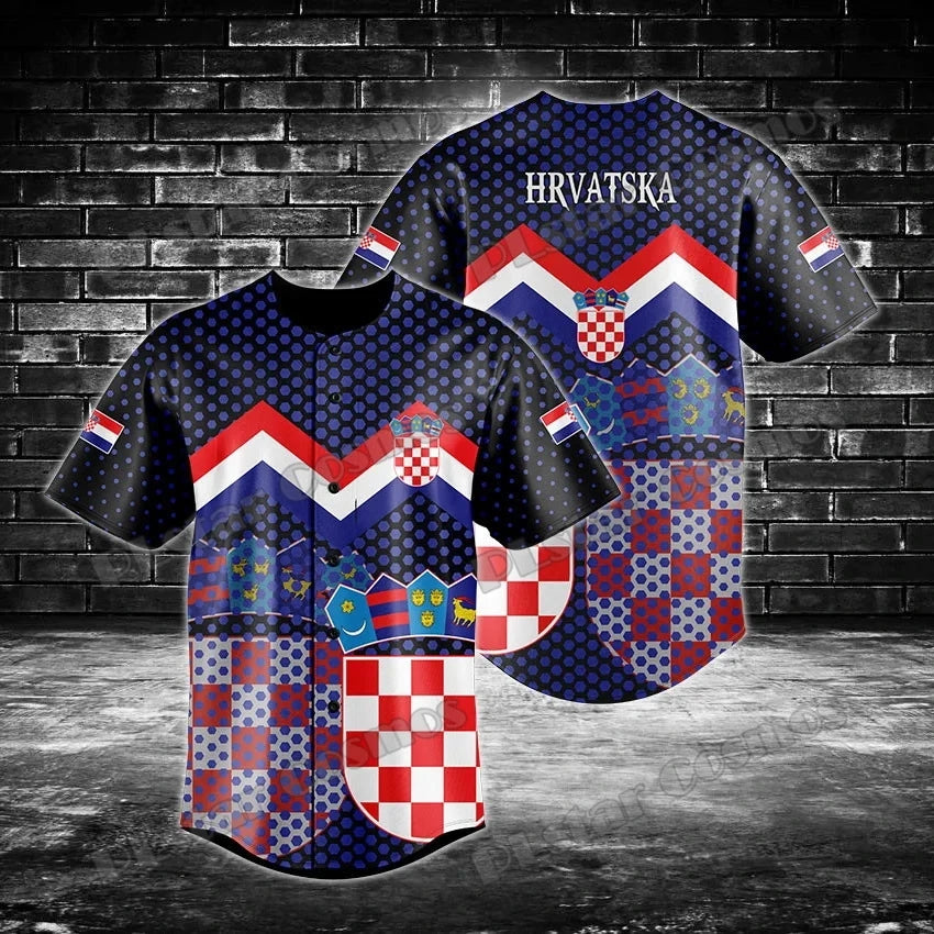 Argentina/Panama/Scotland Flag & Coat Of Arms 3D Printed Fashion Men's Baseball Shirt Street Unisex Adult Baseball Jersey KZ07 - Empire P.E