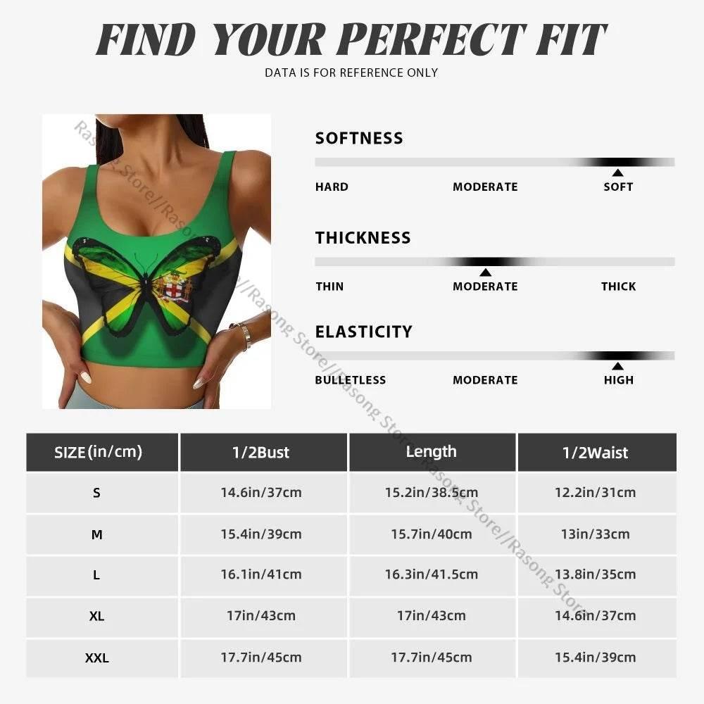 Sports Bra Women Running Yoga Clothes Vest Jamaica Kingdom Flag Gathering Fitness Vest - Empire P.E