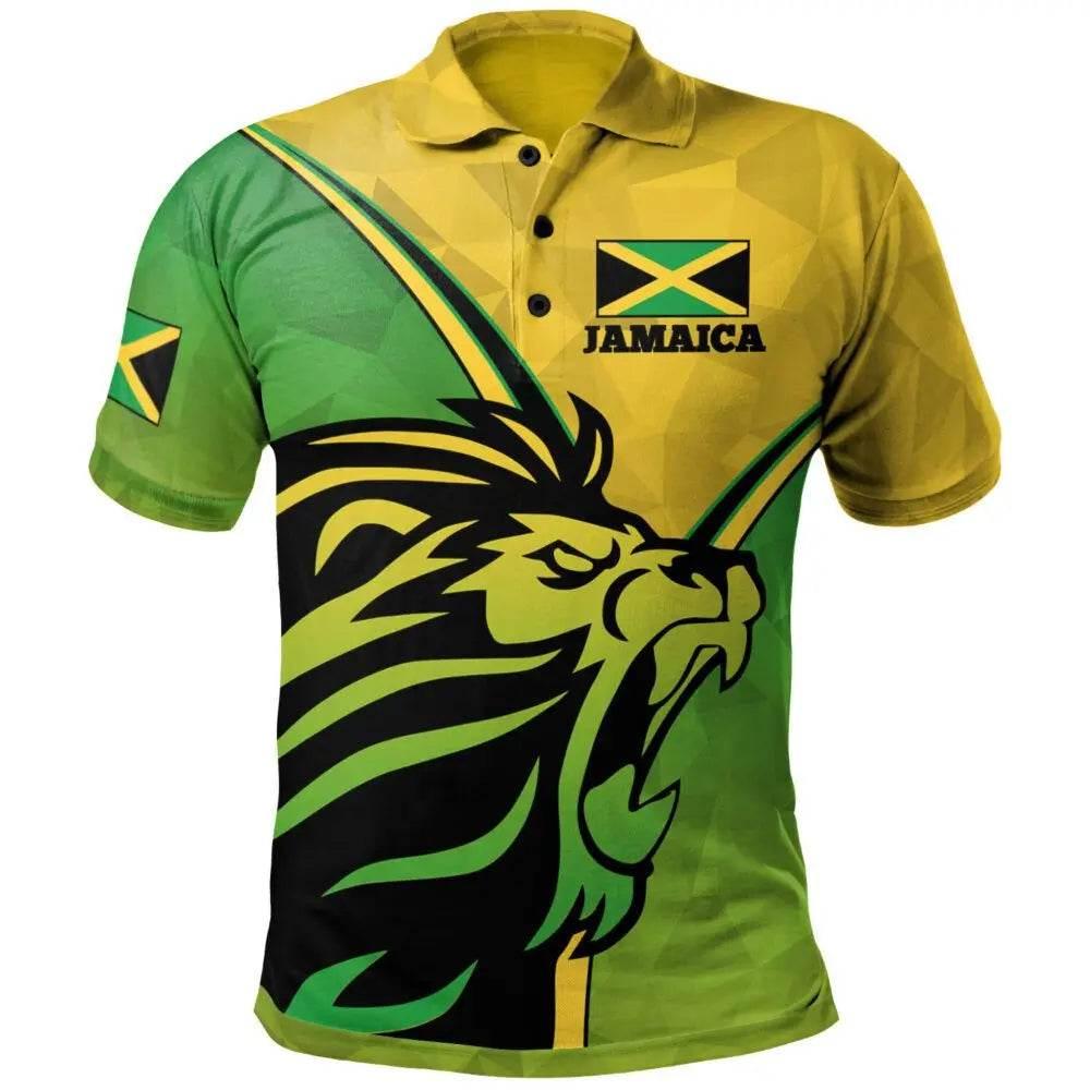 Jamaica Flag & Coat of Arms Customized Polo Shirt Summer Casual Streetwear Men's Fashion Loose Jersey Plus Size Sportswear - Empire P.E